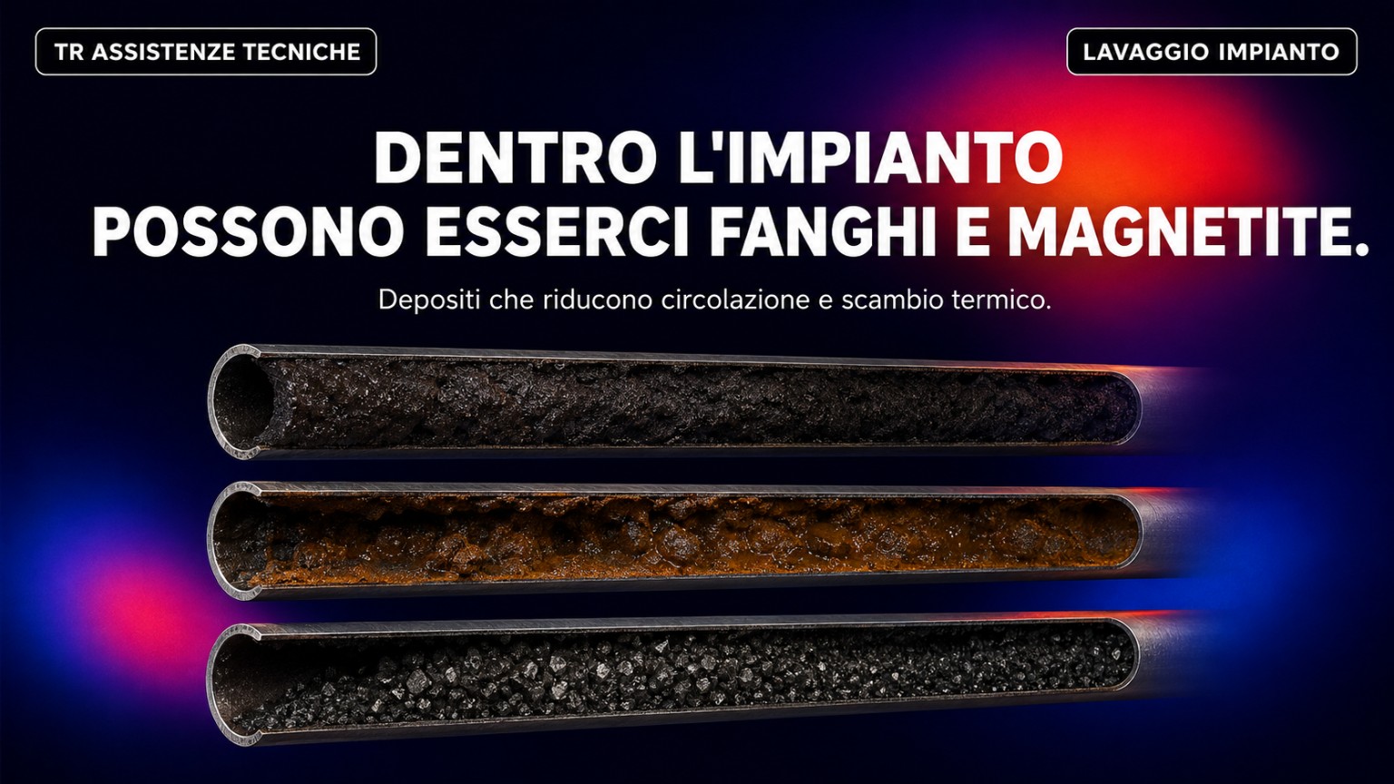 Depositi e magnetite all'interno dell'impianto